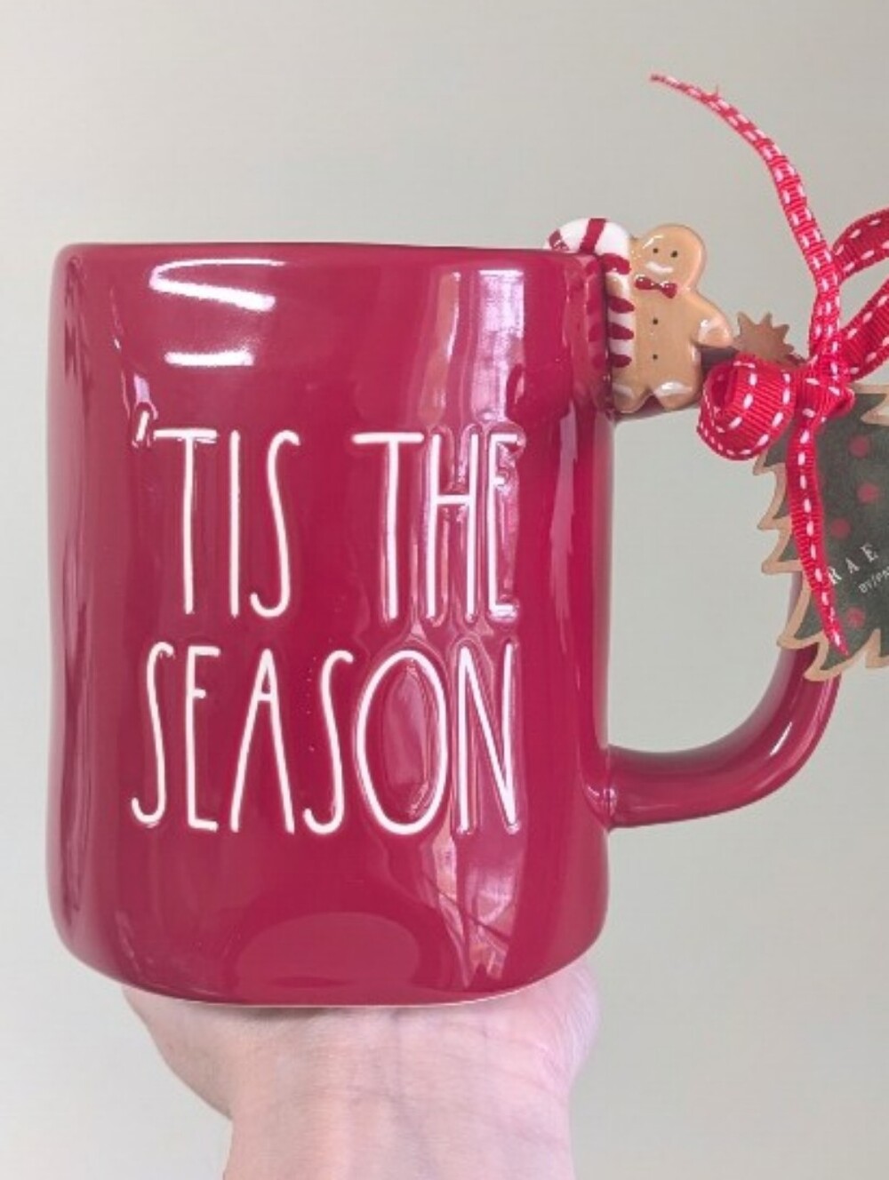 Rae Dunn TIS THE SEASON Christmas Mug with Gingerbread Man Figural 🎄🍪